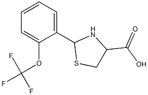 2-[2-(trifluoromethoxy)phenyl]-1,3-thiazolidine-4-carboxylic acid Struktur