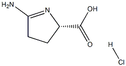 (S)-5-AMINO-3,4-DIHYDRO-2H-PYRROLE-2-CARBOXYLIC ACID HYDROCHLORIDE, 110971-81-8, 结构式