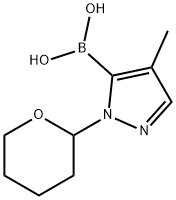 1-(tetrahydro-2H-pyran-2-yl)-4-methyl-5-(4,4,5,5-tetramethyl-1,3,2-dioxaborolan-2-yl)-1H-pyrazole 化学構造式