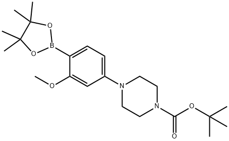 tert-butyl 4-(3-methoxy-4-(4,4,5,5-tetramethyl-1,3,2-dioxaborolan-2-yl)phenyl)piperazine-1-carboxylate Structure