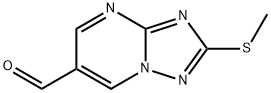 2-Methylsulfanyl-[1,2,4]triazolo[1,5-a]pyrimidine-6-carbaldehyde 化学構造式
