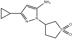 3-(5-amino-3-cyclopropyl-1H-pyrazol-1-yl)-1lambda6-thiolane-1,1-dione Structure