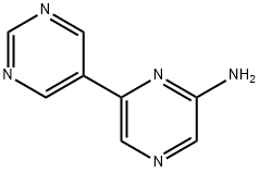 2-Amino-6-(5-pyrimidyl)pyrazine Structure