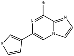 8-Bromo-6-(3-thienyl)imidazo[1,2-a]pyrazine 化学構造式