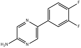 5-(3,4-二氟苯基)吡嗪-2-胺 结构式