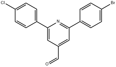 2-(4-bromophenyl)-6-(4-chlorophenyl)pyridine-4-carbaldehyde Struktur