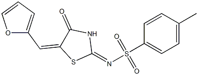 N-[5-(2-furylmethylene)-4-oxo-1,3-thiazolidin-2-ylidene]-4-methylbenzenesulfonamide,1164552-64-0,结构式