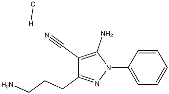 5-AMINO-3-(3-AMINOPROPYL)-1-PHENYL-1H-PYRAZOLE-4-CARBONITRILE HYDROCHLORIDE Structure