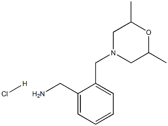 {2-[(2,6-dimethylmorpholin-4-yl)methyl]phenyl}methanamine hydrochloride 化学構造式