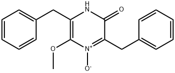 5-Methoxy-3,6-dibenzylpyrazin-2(1H)-one 4-oxide Struktur