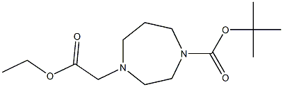 4-(2-乙氧基-2-氧代乙基)-1,4-二氮杂环庚烷-1-羧酸叔丁酯 结构式