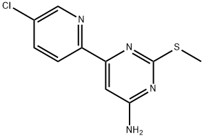 6-Amino-2-methylthio-4-(5'-chloro-2'-pyridyl)pyrimidine,1185318-46-0,结构式