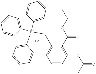 (3-Acetyloxy-2-ethoxycarbonylbenzyl)-triphenylphosphonium bromide, 118842-88-9, 结构式