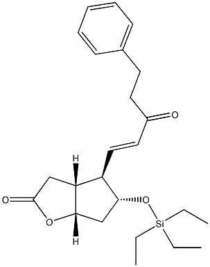 (3aR,4R,5R,6aS)-hexahydro-5-Triethyl silyloxy-4-((E)-3-oxo-5-phenylpent-1-enyl)cyclopenta[b]furan-2-one.,1190865-70-3,结构式