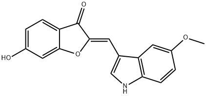 (2Z)-6-Hydroxy-2-[(5-methoxy-1H-indol-3-yl)methylene]-1-benzofuran-3(2H)-one Struktur