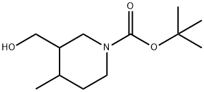 3-(羟甲基)-4-甲基哌啶-1-羧酸叔丁酯,1201187-00-9,结构式