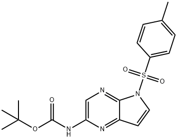 tert-butyl 5-tosyl-5H-pyrrolo[2,3-b]pyrazin-2-ylcarbamate Struktur