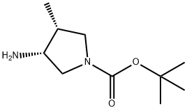 3-アミノ-4-メチルピロリジン-1-カルボン酸(3R,4R)-TERT-ブチル 化学構造式