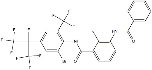3-苯甲酰胺-N-[2-溴-4-(七氟丙烷-2-基)-6-(三氟甲基)苯基]-2-氟苯甲酰胺,1207977-84-1,结构式