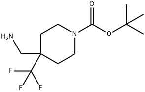 4-(氨基甲基)-4-(三氟甲基)哌啶-1-羧酸叔丁酯, 1211578-36-7, 结构式