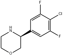 (3S)-3-(4-CHLORO-3,5-DIFLUOROPHENYL)MORPHOLINE 结构式