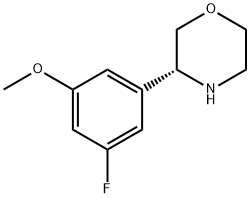 (3R)-3-(3-FLUORO-5-METHOXYPHENYL)MORPHOLINE Struktur