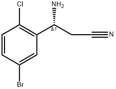 (3R)-3-AMINO-3-(5-BROMO-2-CHLOROPHENYL)PROPANENITRILE Structure