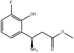 METHYL (3R)-3-AMINO-3-(3-FLUORO-2-HYDROXYPHENYL)PROPANOATE 化学構造式