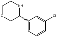 (3R)-3-(3-CHLOROPHENYL)MORPHOLINE 化学構造式