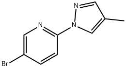 3-Bromo-6-(4-methyl-1H-pyrazol-1-yl)pyridine 结构式