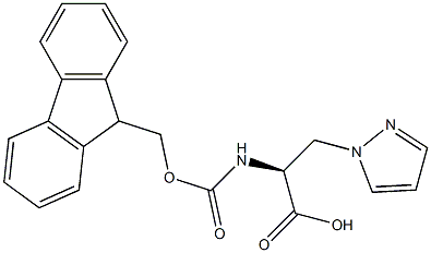 (S)-2-(((((9H-芴-9-基)甲氧基)羰基)氨基)-3-(1H-吡唑-1-基)丙酸,1217450-35-5,结构式