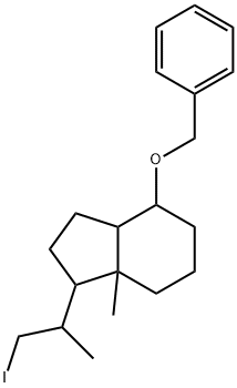 4-Benzyloxy-1-(2-iodo-1-methyl-ethyl)-7a-methyl-octahydro-indene,1217715-70-2,结构式