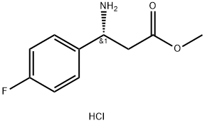 (3R)-3-氨基-3-(4-氟苯基)丙酸甲酯盐酸盐,1217792-89-6,结构式