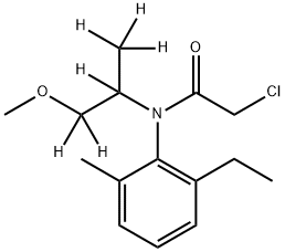 2-chloro-N-(2-ethyl-6-methylphenyl)-N-(1,1,1,2,3,3-hexadeuterio-3-methoxypropan-2-yl)acetamide,1219803-97-0,结构式