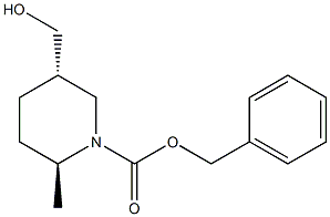 benzyl (2S,5S)-5-(hydroxymethyl)-2-methyl-piperidine-1-carboxylate 结构式