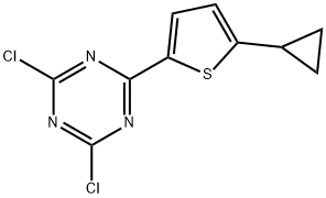 2,4-Dichloro-6-(5-cyclopropyl-2-thienyl)-1,3,5-triazine,1227959-17-2,结构式