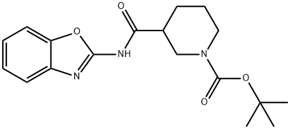 Tert-butyl 3-(benzo[d]oxazol-2-ylcarbamoyl)piperidine-1-carboxylate 化学構造式