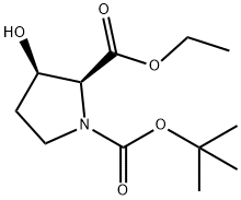 (2S,3R)-1-叔丁基 2-乙基 3-羟基吡咯烷-1,2-二羧酸酯,1234199-35-9,结构式