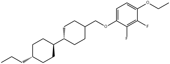 1-Ethoxy-2,3-difluoro-4-[[(trans,trans)-4'-propyl[1,1'-bicyclohexyl]-4-yl]methoxy]benzene 化学構造式