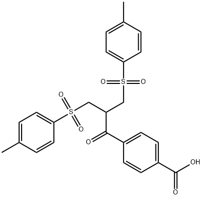 Benzoic acid, 4-[3-[(4-methylphenyl)sulfonyl]-2-[[(4-methylphenyl)sulfonyl]methyl]-1-oxopropyl]-|BENZOIC ACID, 4-鈥媅3-鈥媅(4-鈥媘ETHYLPHENYL)鈥媠ULFONYL]鈥鈥-鈥媅[(4-鈥媘ETHYLPHENYL)鈥媠ULFONYL]鈥媘ETHYL]鈥鈥-鈥媜XOPROPYL]鈥