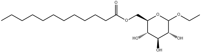 Ethyl 6-O-dodecanoyl-D-glucopyranoside 化学構造式