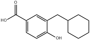 Benzoic acid, 3-(cyclohexylmethyl)-4-hydroxy- Struktur