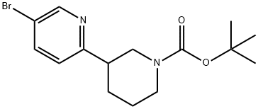 tert-butyl 3-(5-bromopyridin-2-yl)piperidine-1-carboxylate 化学構造式