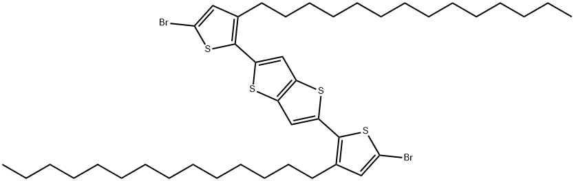 Thieno[3,2-b]thiophene, 2,5-bis(5-bromo-3-tetradecyl-2-thienyl)- Structure