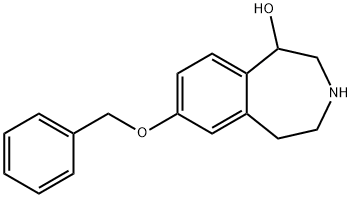 7-(benzyloxy)-2,3,4,5-tetrahydro-1H-benzo[d]azepin-1-ol 化学構造式