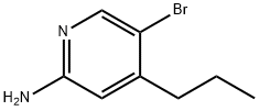 2-Amino-5-bromo-4-(n-propyl)pyridine 化学構造式