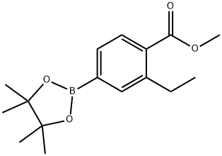 Benzoic acid, 2-ethyl-4-(4,4,5,5-tetramethyl-1,3,2-dioxaborolan-2-yl)-, methyl ester Struktur