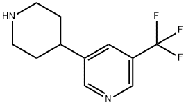 Pyridine, 3-(4-piperidinyl)-5-(trifluoromethyl)- Structure