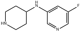 5-Fluoro-N-(piperidin-4-yl)pyridin-3-amine 化学構造式