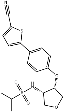 N-((3S,4S)-4-(4-(5-cyanothiophen-2-yl)phenoxy)tetrahydrofuran-3-yl)propane-2-sulfonamide Struktur
